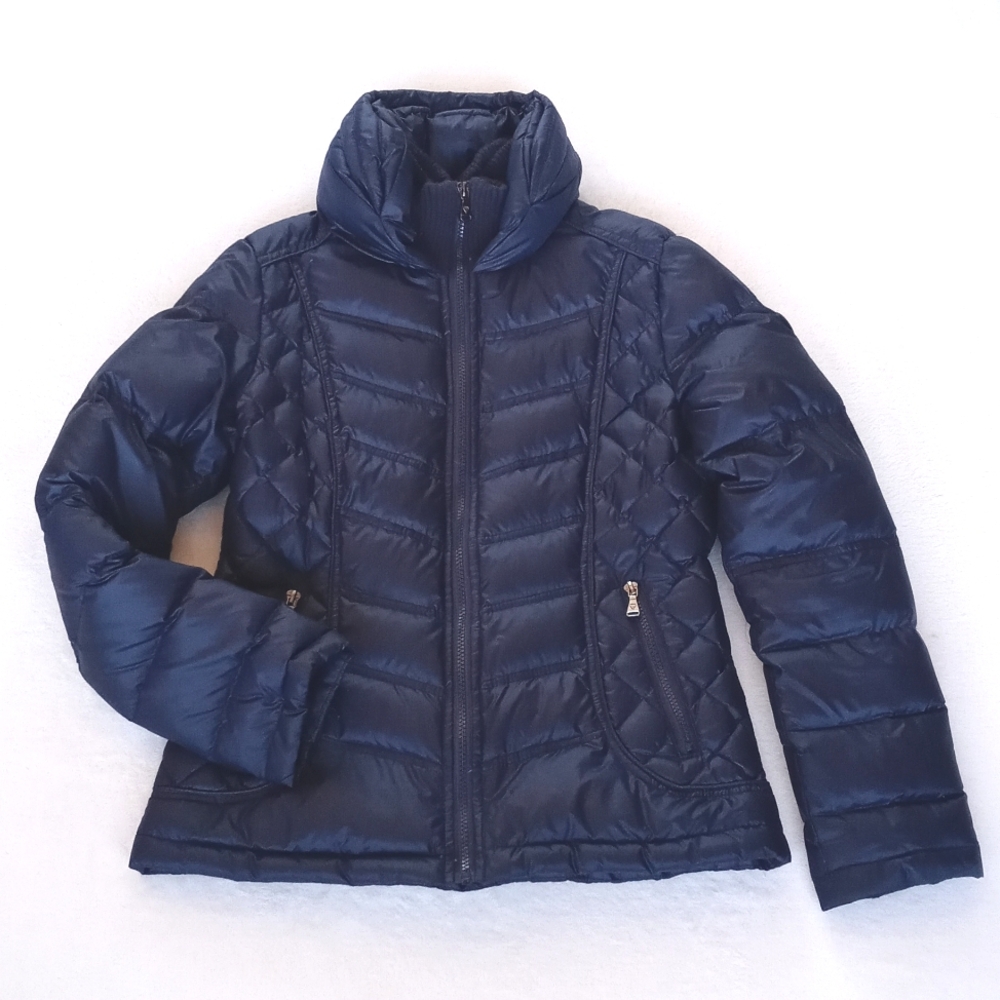 Guess Women’s Navy Blue Quilted Puffer Ski Snow Winter Long Sleeve Coat Small